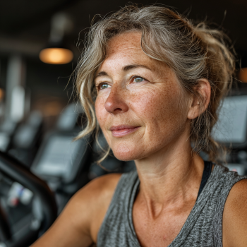 Група людей займається фітнесом у затишному залі